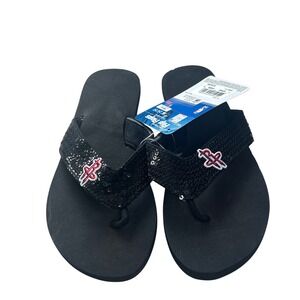 NWT NBA‎ Flip Flops Houston Rockets Sequin Slides Sandals Women's Small